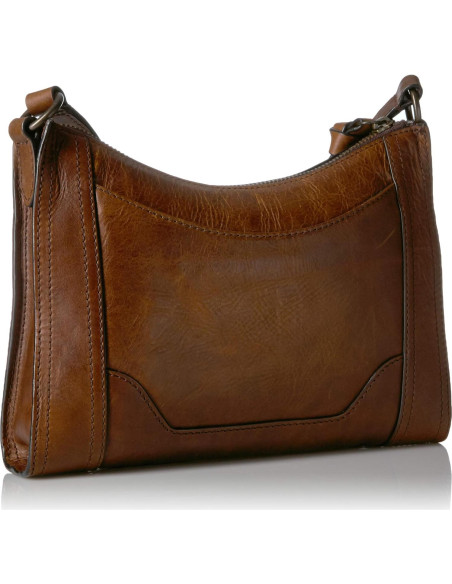 Bolso Cruzado Frye Melissa Zip de Cuero Marrón Oscuro