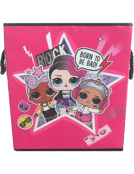Juego de 2 Cubos de Almacenamiento LOL Surprise Rosa 33x33x33 cm
