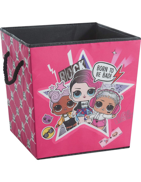 Juego de 2 Cubos de Almacenamiento LOL Surprise Rosa 33x33x33 cm