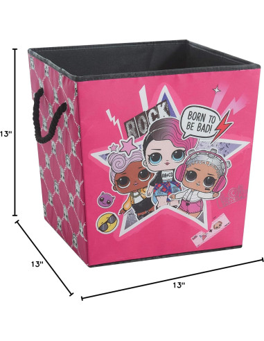 Juego de 2 Cubos de Almacenamiento LOL Surprise Rosa 33x33x33 cm