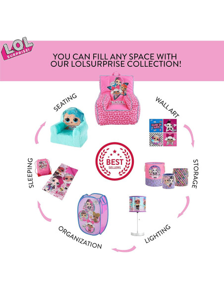 Juego de 2 Cubos de Almacenamiento LOL Surprise Rosa 33x33x33 cm