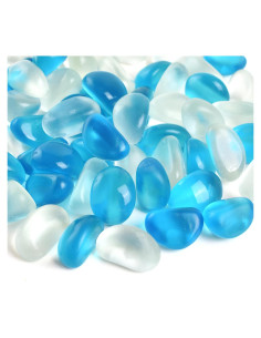 Canicas de Vidrio Esmerilado LUEYAO 60 Piezas Azul y Blanco