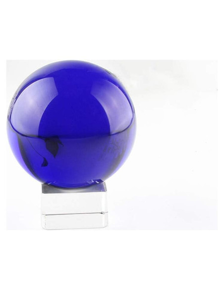 Esfera de Cristal K9 Azul 5 cm con Soporte para Decoración