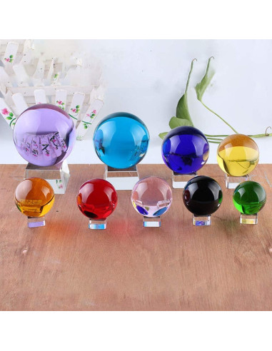 Esfera de Cristal K9 Azul 5 cm con Soporte para Decoración