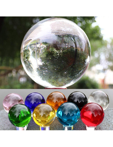 Esfera de Cristal K9 Azul 5 cm con Soporte para Decoración