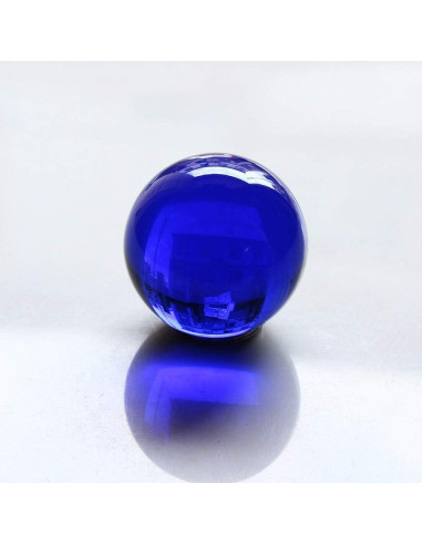 Esfera de Cristal K9 Azul 5 cm con Soporte para Decoración