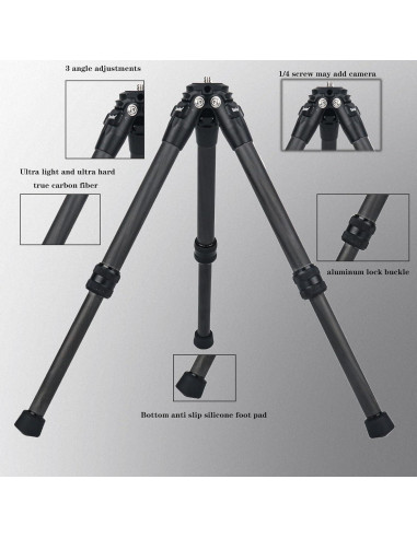 Trípode Mini de Fibra de Carbono QIshang para Cámaras de Acción