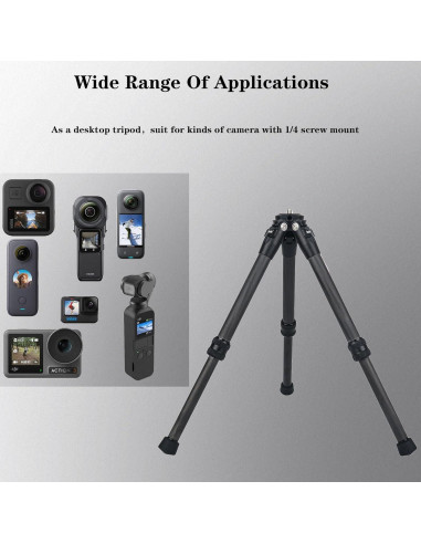 Trípode Mini de Fibra de Carbono QIshang para Cámaras de Acción