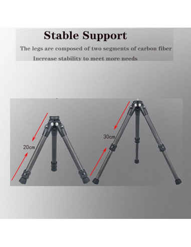 Trípode Mini de Fibra de Carbono QIshang para Cámaras de Acción