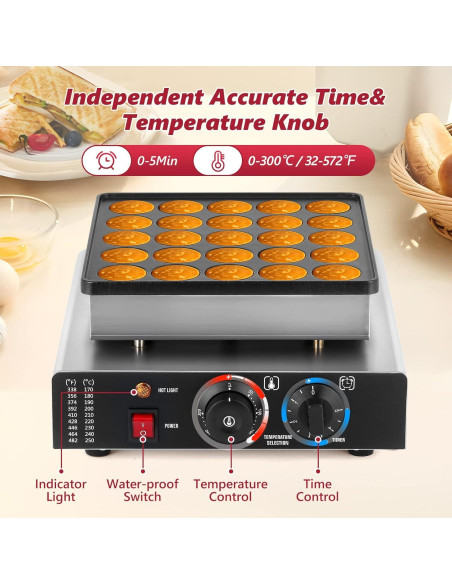 Mini Maker de Pancakes Holandeses LANUEVA 25 pcs Acero Inoxidable