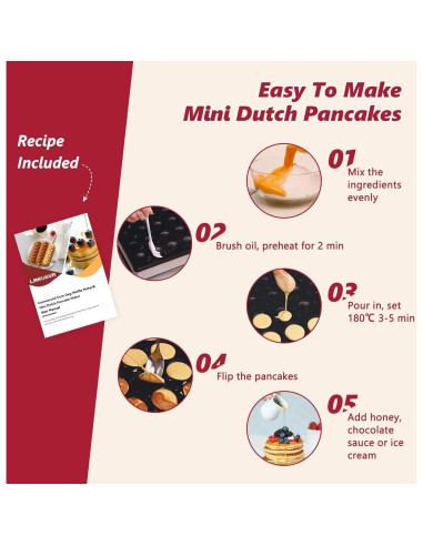 Mini Maker de Pancakes Holandeses LANUEVA 25 pcs Acero Inoxidable