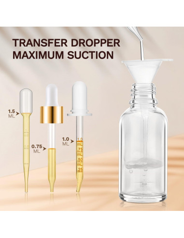 Bumobum Botellas de Goteo 30 ml - 5 Pcs Vidrio Reutilizable