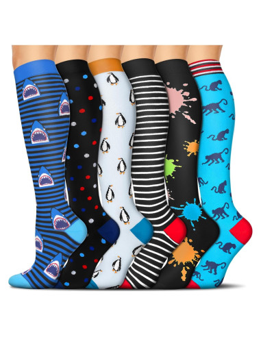 Calcetines de Compresión SunFeeling 6 Pares Unisex Multicolor