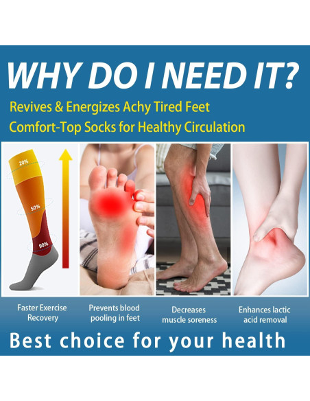 Calcetines de Compresión SunFeeling 6 Pares Unisex Multicolor