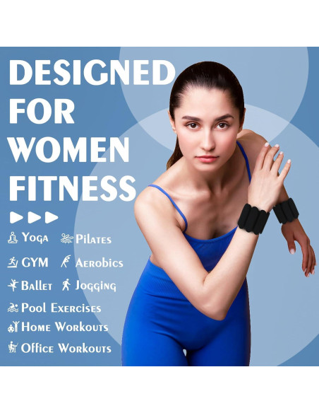 Pesas de Muñeca Grednfhat 0.9 kg Ajustables para Fitness