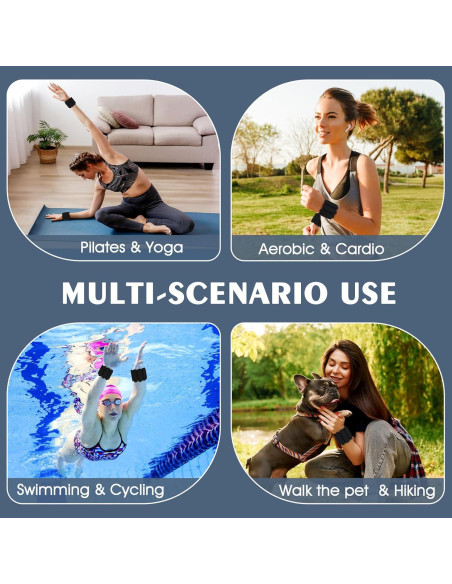 Pesas de Muñeca Grednfhat 0.9 kg Ajustables para Fitness