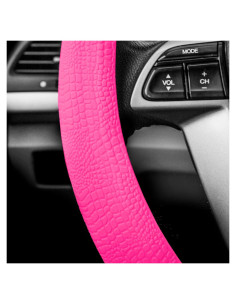 Cubierta de Volante FH Group Silicona Patrón Serpiente Rosa