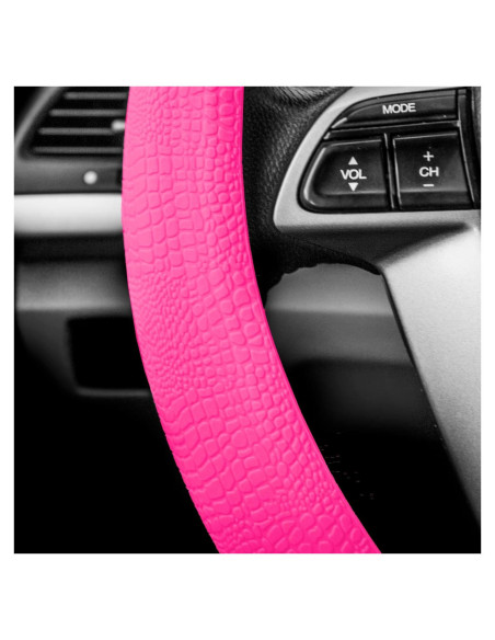 Cubierta de Volante FH Group Silicona Patrón Serpiente Rosa