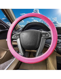 Cubierta de Volante FH Group Silicona Patrón Serpiente Rosa 2