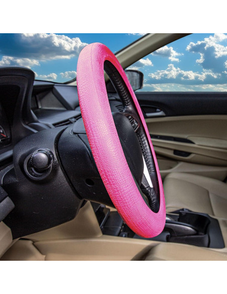 Cubierta de Volante FH Group Silicona Patrón Serpiente Rosa