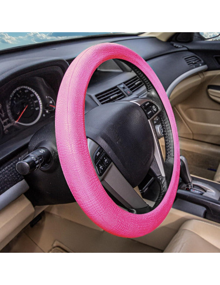 Cubierta de Volante FH Group Silicona Patrón Serpiente Rosa