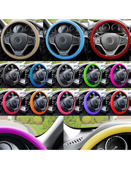 Cubierta de Volante FH Group Silicona Patrón Serpiente Rosa