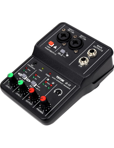 Interfaz de Audio USB TEYUN Q-12 con Alimentación Phantom 48V