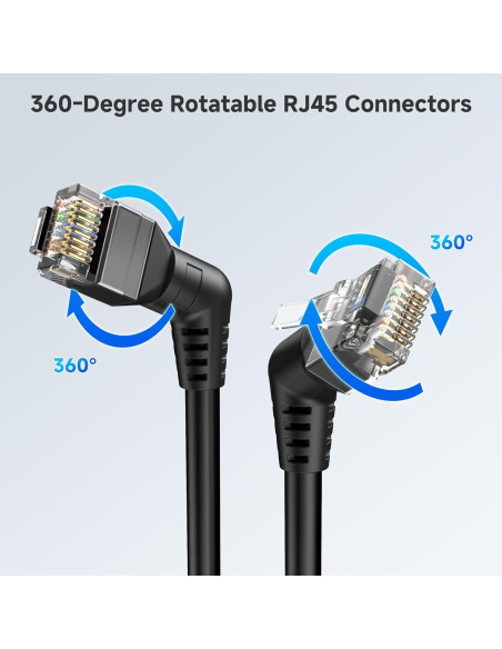 Cable Ethernet Cat 6 Rotatable 0.3m 10Gbps Cable Matters Negro Cable Ethernet Cat 6 Rotatable 0.3m 10Gbps Cable Matters Negro