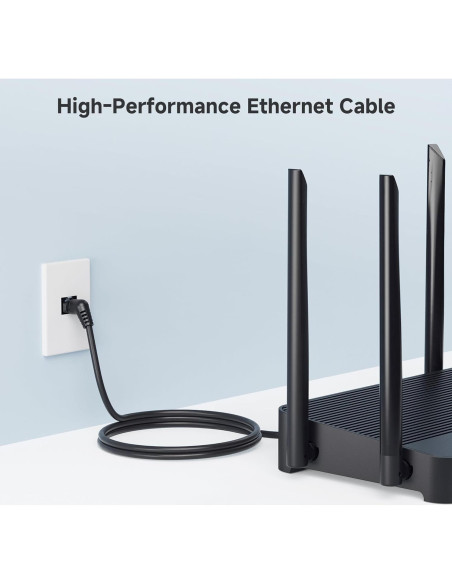 Cable Ethernet Cat 6 Rotatable 0.3m 10Gbps Cable Matters Negro Cable Ethernet Cat 6 Rotatable 0.3m 10Gbps Cable Matters Negro