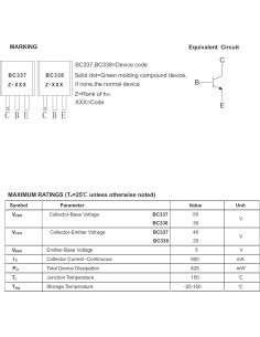 20 Transistores NPN BC337B TO-92 45V 800mA 625mW 2