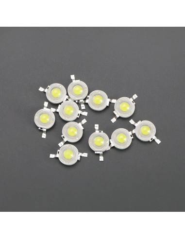 100 Chips LED de Alta Potencia eMagTech 1W Blanco 6500K