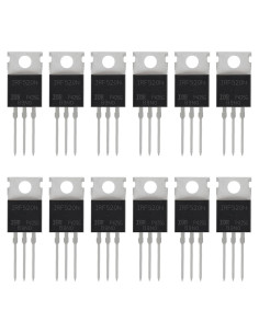 12 Transistores MOSFET IRF520N 9.7A 100V para Electrónica