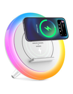 Altavoz Bluetooth 4-en-1 SIDVAR con Luz Nocturna y Carga Inalámbrica