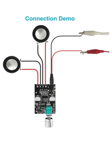 Placa Amplificadora de Potencia Bluetooth 5.0 ZK-502L 20W-50W
