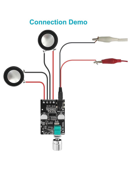 Placa Amplificadora de Potencia Bluetooth 5.0 ZK-502L 20W-50W