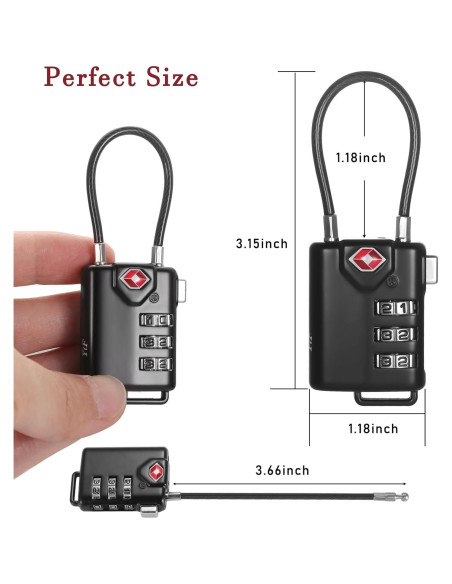 Candados TSA Cogguepe 2 PCS Combinación para Equipaje