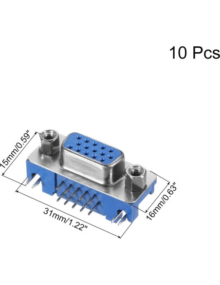 Conector VGA15 Femenino uxcell 15 Pines 3 Filas Paquete de 10