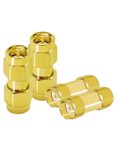 Kit de Adaptadores SMA CNARIO 4 Piezas Macho y Hembra 50 Ohmios
