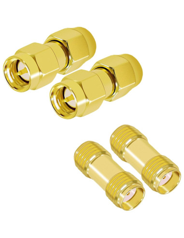 Kit de Adaptadores SMA CNARIO 4 Piezas Macho y Hembra 50 Ohmios