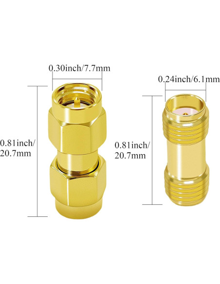 Kit de Adaptadores SMA CNARIO 4 Piezas Macho y Hembra 50 Ohmios