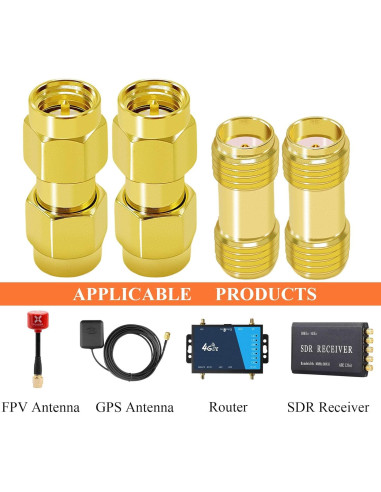 Kit de Adaptadores SMA CNARIO 4 Piezas Macho y Hembra 50 Ohmios