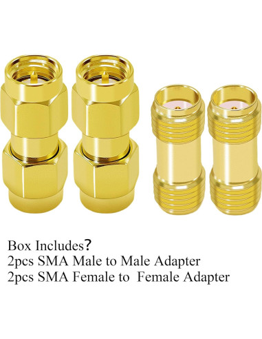 Kit de Adaptadores SMA CNARIO 4 Piezas Macho y Hembra 50 Ohmios