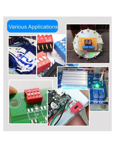 Interruptor DIP Horizontal Fielect 20 Pcs 2 Posiciones 2.54mm Rojo