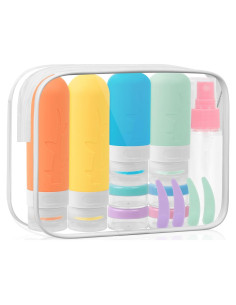 Kit de 19 Botellas de Viaje Silicona A Prueba de Fugas 90ml