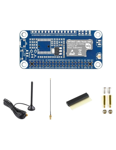 Módulo LoRaWAN SX1262 Waveshare con Antena Magnética 868/915M