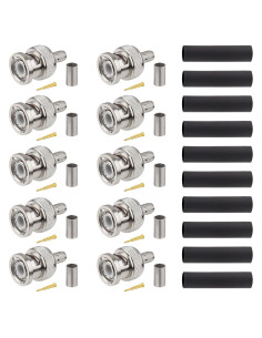 Conectores BNC Macho Crimp XRDS -RF 10PCS para Cables Coaxiales
