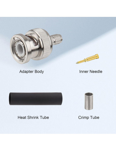 Conectores BNC Macho Crimp XRDS -RF 10PCS para Cables Coaxiales