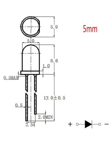 100 Piezas Diodo LED Infrarrojo 940nm 5mm Vrabocry