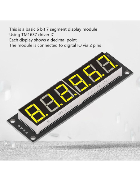 Módulo de Pantalla Digital Kadimendium 6 Dígitos 7 Segmentos LED Amarillo