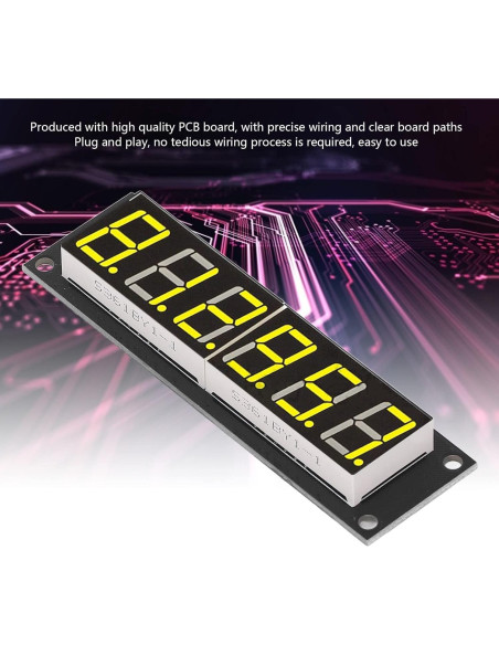Módulo de Pantalla Digital Kadimendium 6 Dígitos 7 Segmentos LED Amarillo